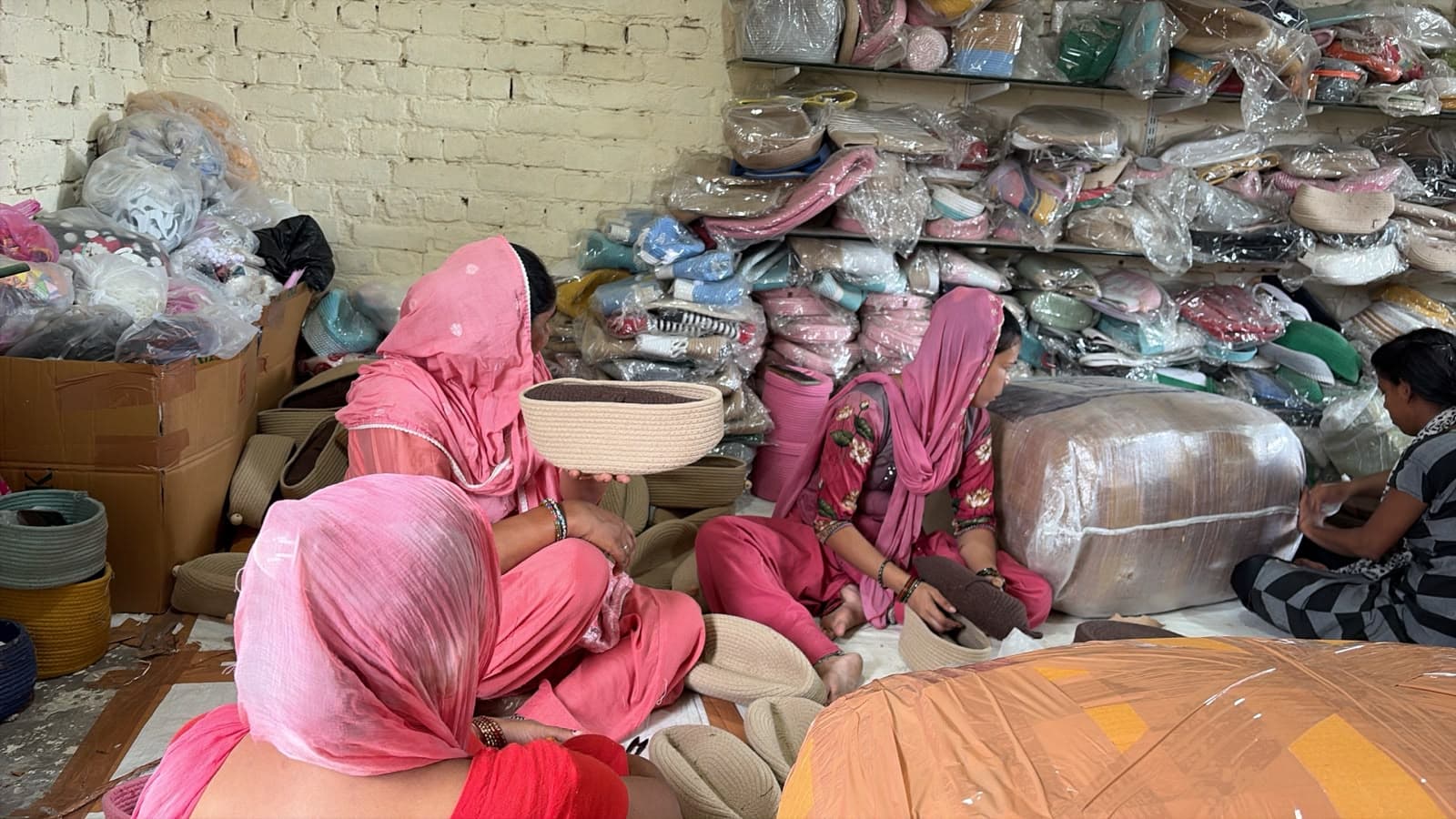 Master women artisans handcrafting in Chandigarh workshop